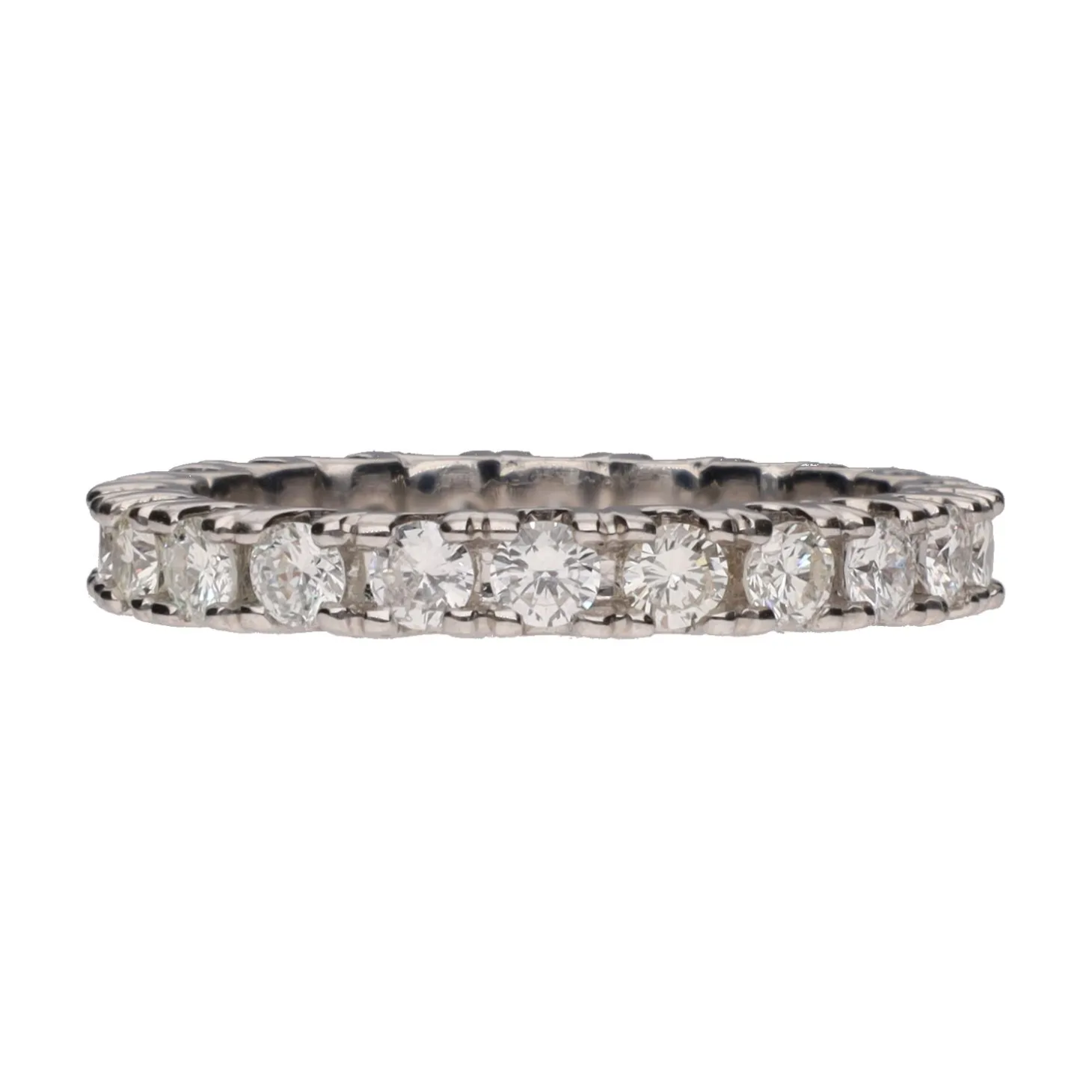 ANILLOS / SORTIJAS Alianza catalana en oro blanco con brillantes. Talla 14.
