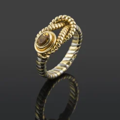 ANILLOS / SORTIJAS Anillo cartier nudo de hércules acero y oro citrino. Talla nº: 14.