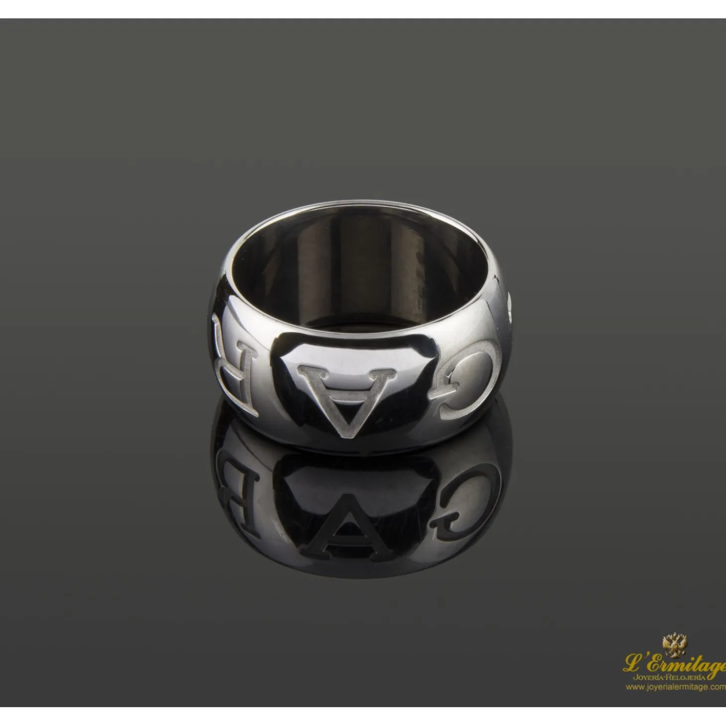 ANILLOS / SORTIJAS Anillo monologo oro blanco. Talla nº: 15