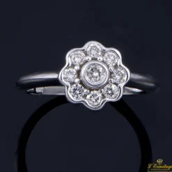 ANILLOS / SORTIJAS Anillo oro blanco rosetón de diamantes