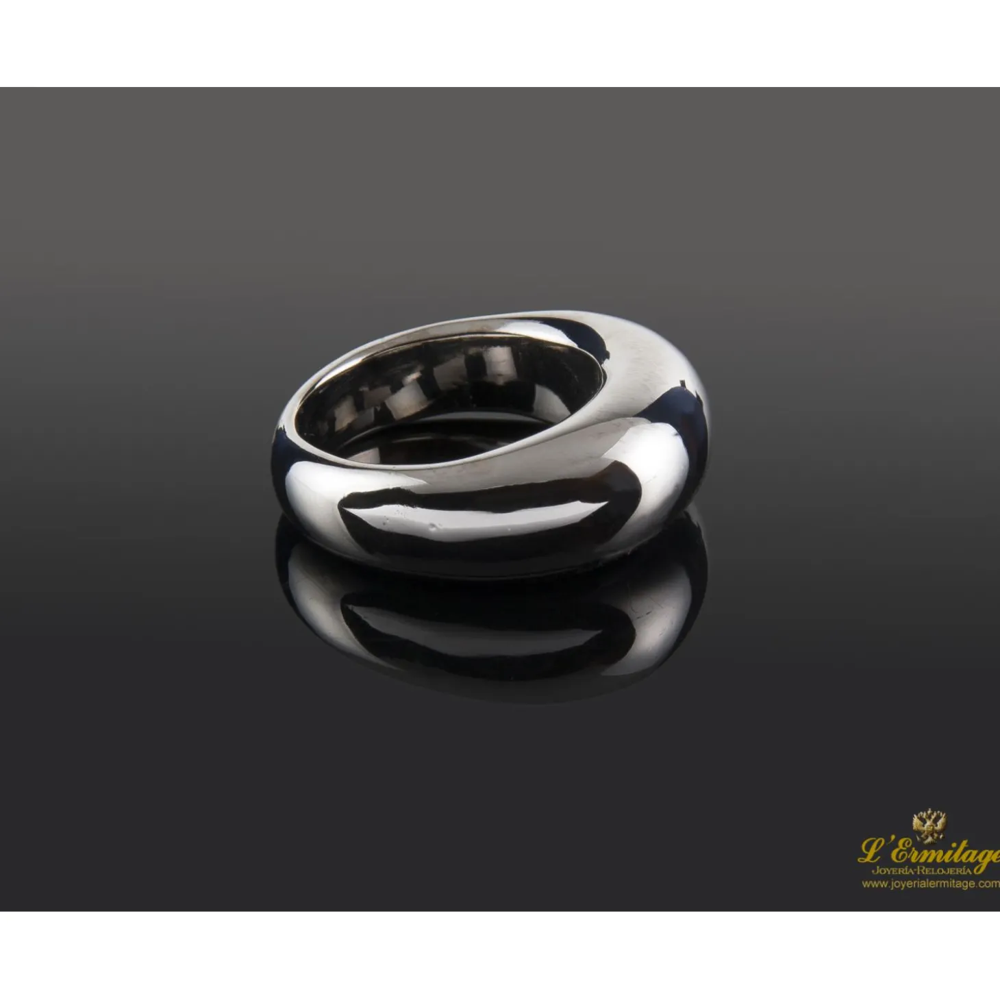 ANILLOS / SORTIJAS Anillo oro blanco liso media caña.