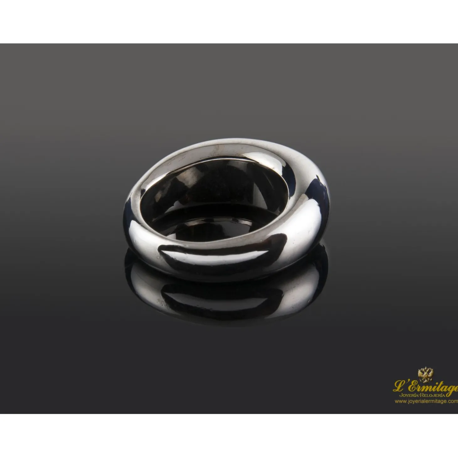 ANILLOS / SORTIJAS Anillo oro blanco liso media caña.