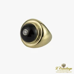 ANILLOS / SORTIJAS Anillo paloma picasso oro amarillo ónix y diamante talla nº 12