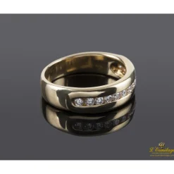 ANILLOS / SORTIJAS Media alianza oro amarillo y diamantes. Talla nº 10