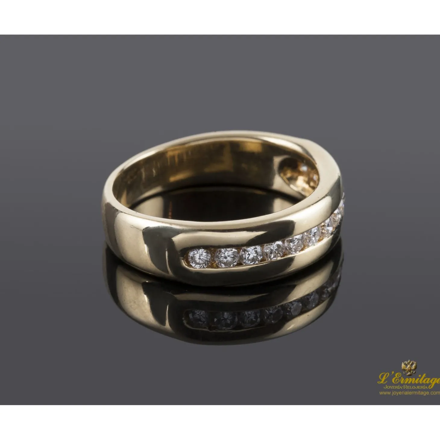 ANILLOS / SORTIJAS Media alianza oro amarillo y diamantes. Talla nº 10