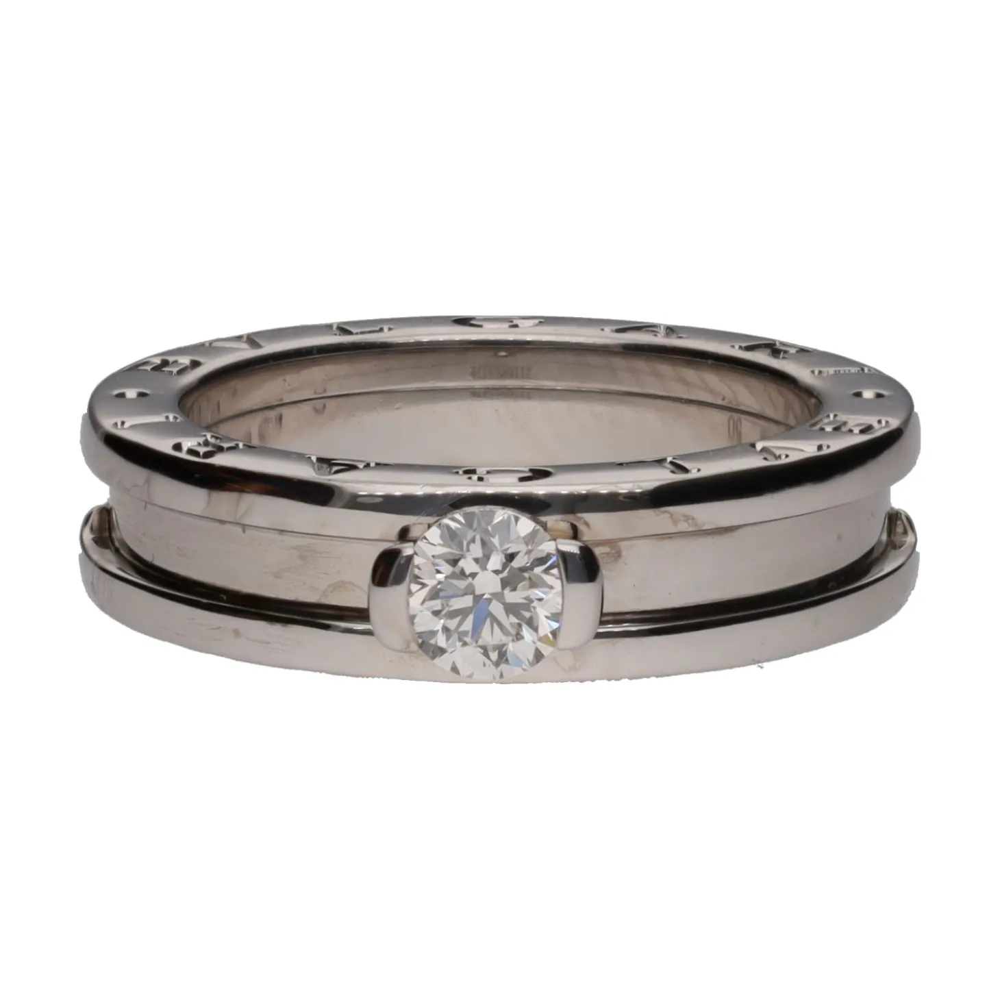 ANILLOS / SORTIJAS Solitario b-zero 1 en oro blanco con un brillante. Talla 50.