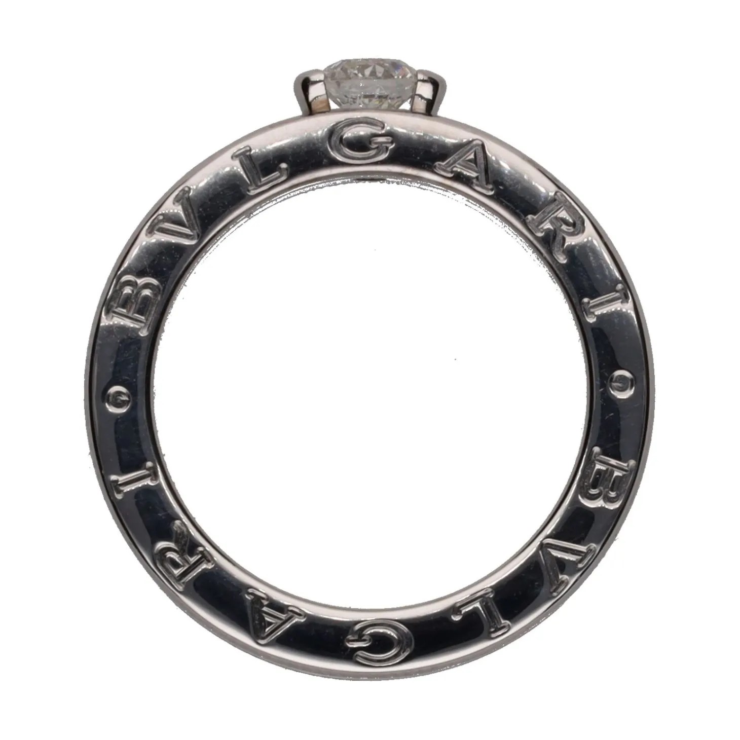 ANILLOS / SORTIJAS Solitario b-zero 1 en oro blanco con un brillante. Talla 50.