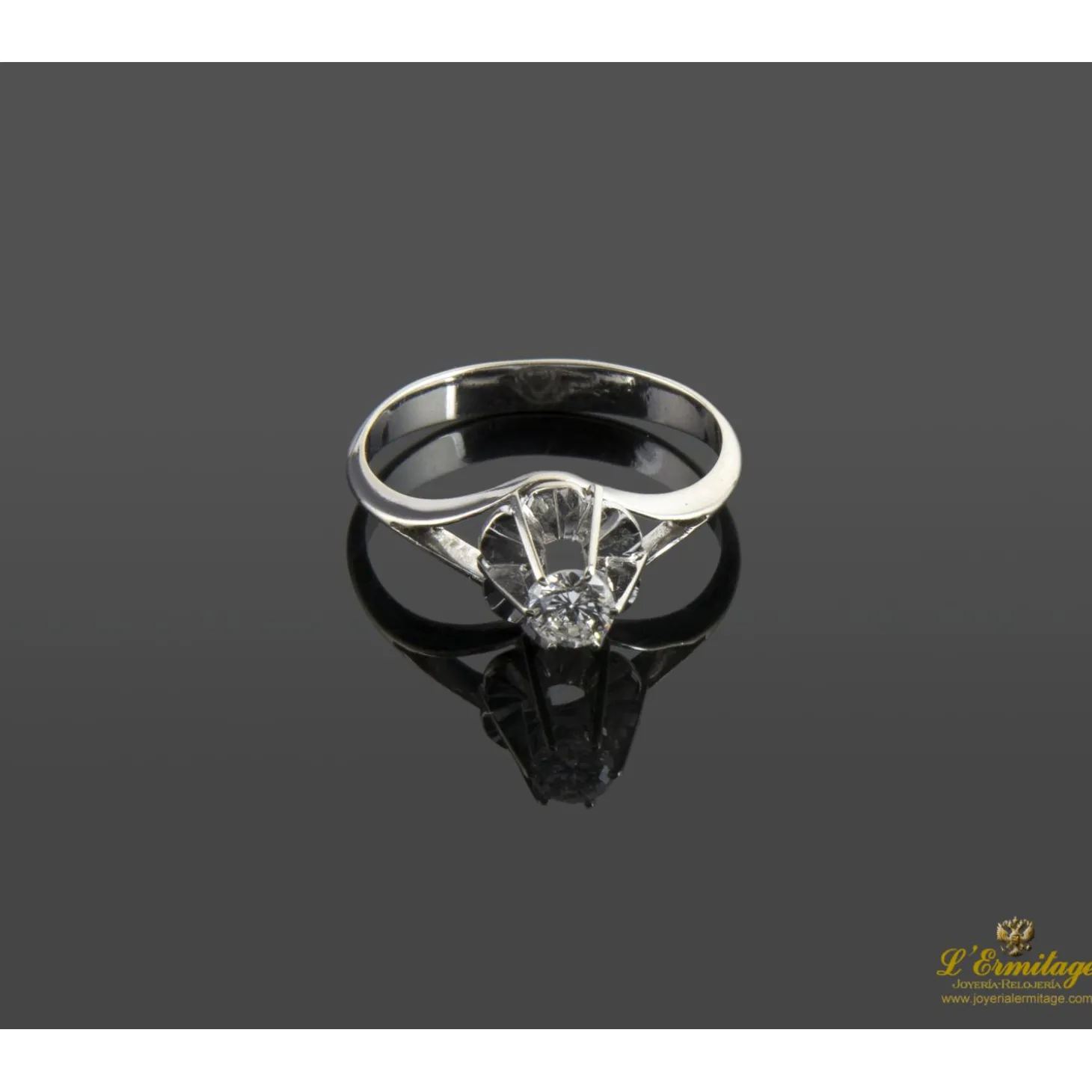 ANILLOS / SORTIJAS Solitario en oro blanco con brillante