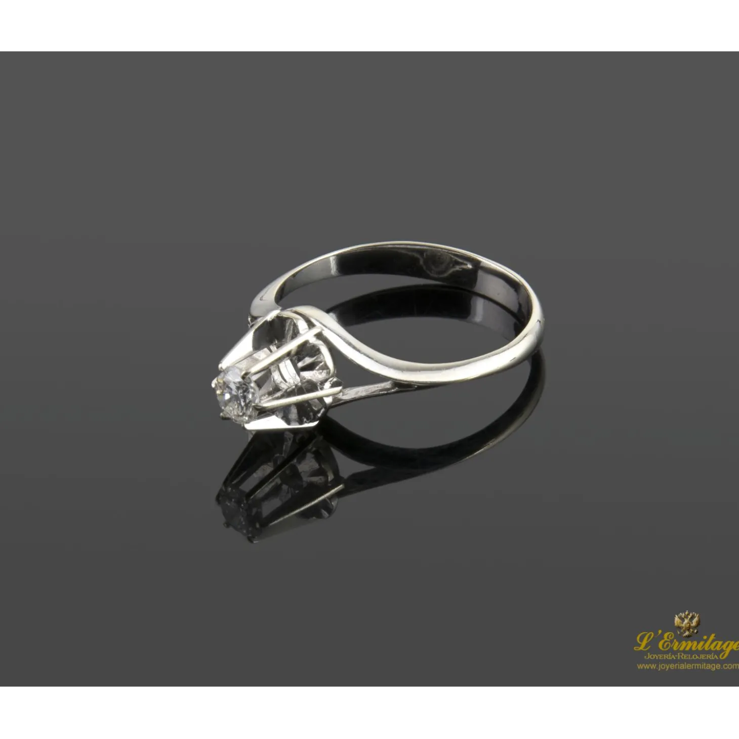 ANILLOS / SORTIJAS Solitario en oro blanco con brillante