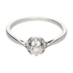ANILLOS / SORTIJAS Solitario en oro blanco y un brillante con un peso estimado de 0.20 Ct.