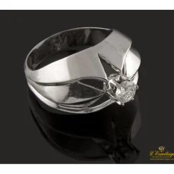 ANILLOS / SORTIJAS Solitario en oro blanco y brillante.