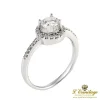 ANILLOS / SORTIJAS Solitario en oro blanco con brillante color f, pureza si 1 y peso 0,55 ct.