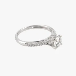ANILLOS / SORTIJAS Solitario en oro blanco con brillante color g, pureza vs1, y peso 0,75 ct