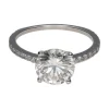 ANILLOS / SORTIJAS Solitario en oro blanco con brillantes. Talla 12.
