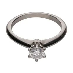 ANILLOS / SORTIJAS Solitario tiffany & co. En platino con un brillantes. Talla 8.