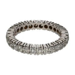 ANILLOS / SORTIJAS Sortija alianza eternity en oro blanco con brillantes. Talla 11.