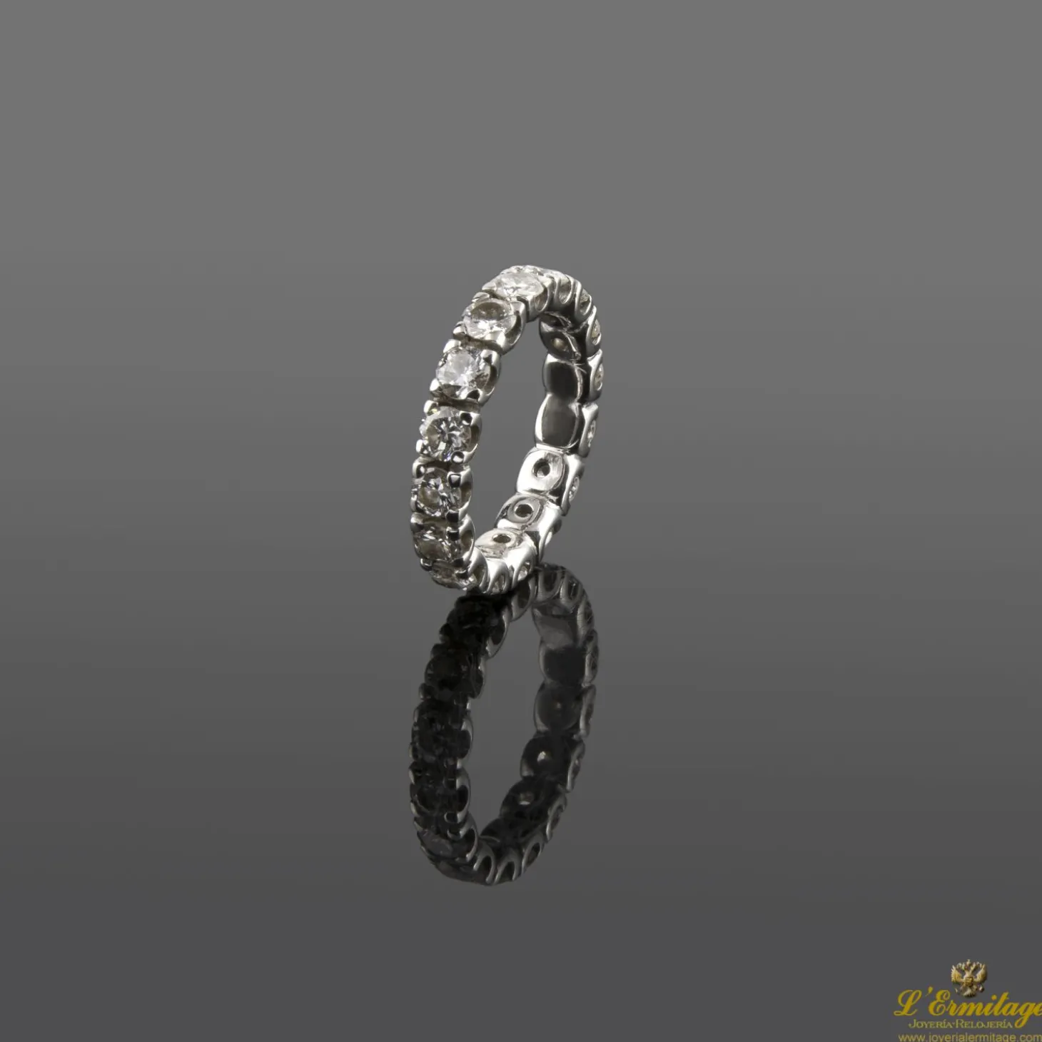 ANILLOS / SORTIJAS Sortija alianza catalana oro blanco y diamantes. Talla nº 5.