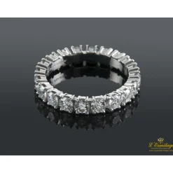 ANILLOS / SORTIJAS Sortija alianza catalana oro blanco y diamantes. Talla nº: 6.