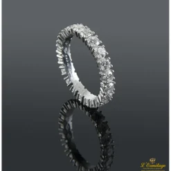 ANILLOS / SORTIJAS Sortija alianza catalana oro blanco y diamantes. Talla nº: 6.
