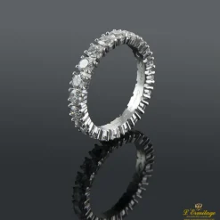 ANILLOS / SORTIJAS Sortija alianza catalana oro blanco y diamantes. Talla nº: 6.
