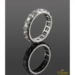 ANILLOS / SORTIJAS Sortija alianza catalana oro blanco y diamantes. Talla nº 7.