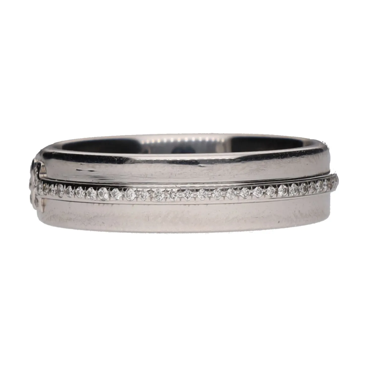 ANILLOS / SORTIJAS Sortija alianza t de tiffany & co. En oro blanco con brillantes. Talla 17.