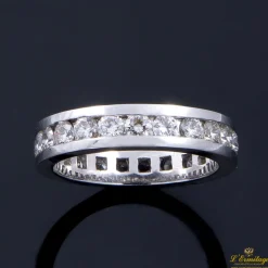 ANILLOS / SORTIJAS Sortija alianza catalana oro blanco y diamantes. Talla nº 12.