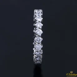ANILLOS / SORTIJAS Sortija alianza catalana oro blanco y diamantes. Talla nº 19.