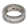 ANILLOS / SORTIJAS Sortija alianza eternity en oro blanco con brillantes. Talla 12.
