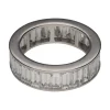 ANILLOS / SORTIJAS Sortija alianza infinity en oro blanco con baguettes. Talla 11.