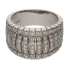 ANILLOS / SORTIJAS Sortija ancha en oro blanco con filas de brillantes. Talla 16.