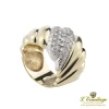 ANILLOS / SORTIJAS Sortija ancha oro amarillo oro blanco y cuajado de diamantes. Talla nº 14