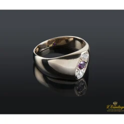 ANILLOS / SORTIJAS Sortija antigua oro amarillo rubí y diamantes.