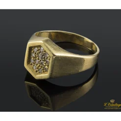 ANILLOS / SORTIJAS Sortija antigua oro amarillo y diamantes.