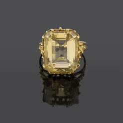 ANILLOS / SORTIJAS Sortija antigua oro amarillo y citrino