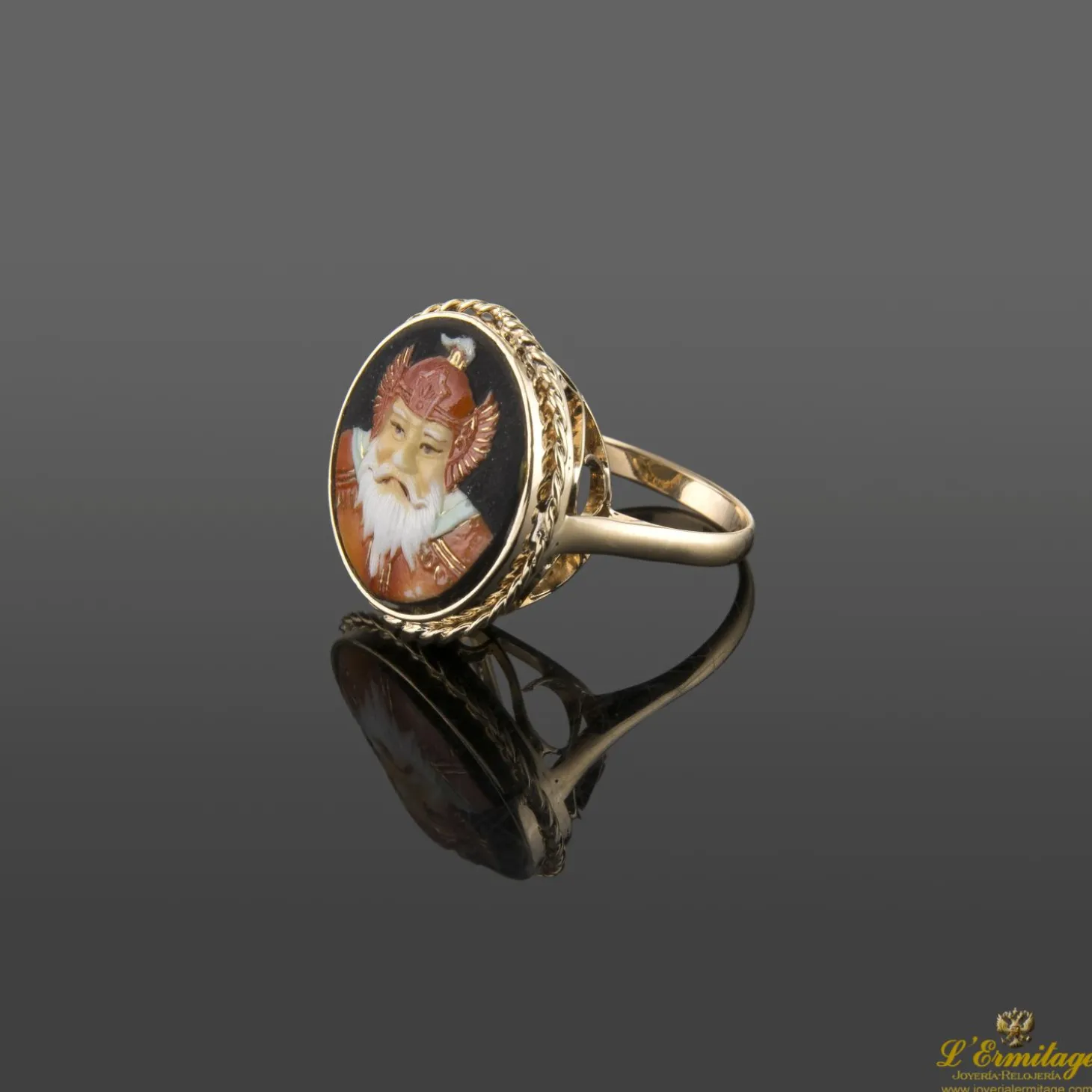 ANILLOS / SORTIJAS Sortija antigua oro amarillo icono chino