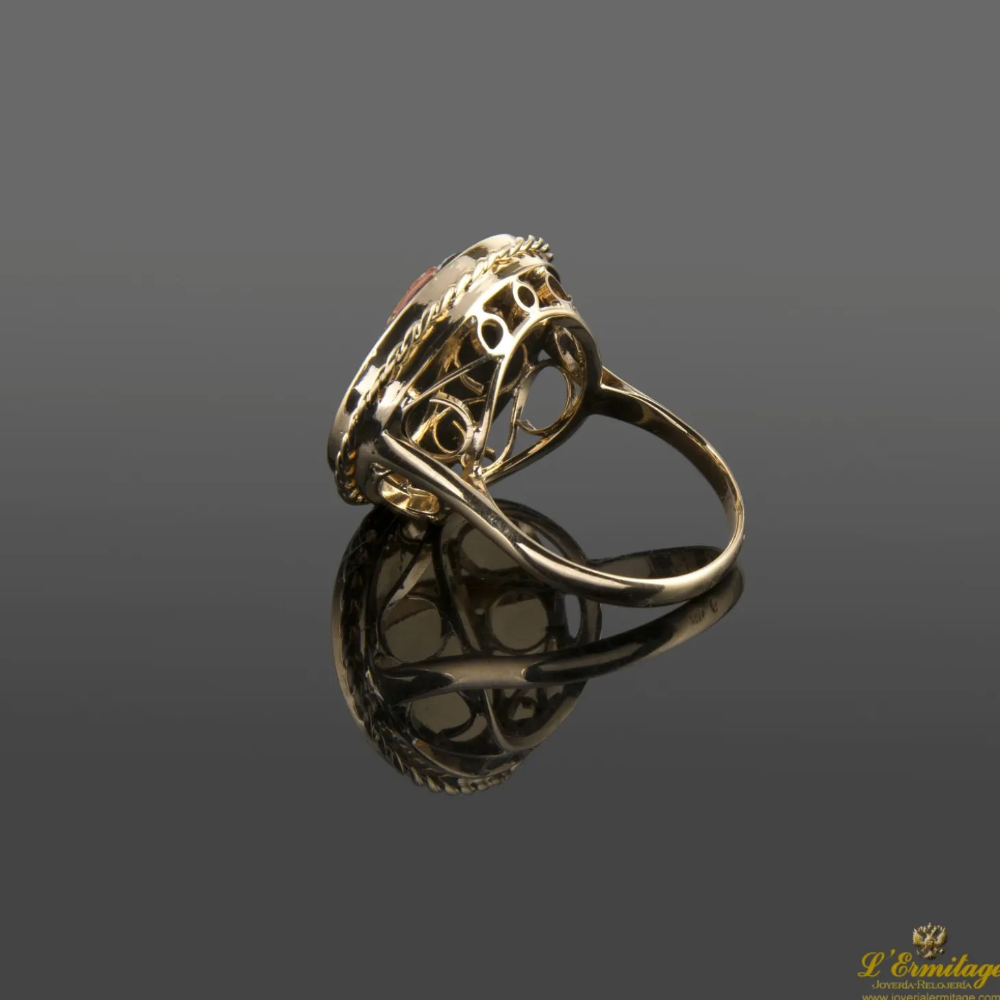ANILLOS / SORTIJAS Sortija antigua oro amarillo icono chino