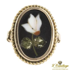 ANILLOS / SORTIJAS Sortija antigua oro amarillo y esmalte. Talla nº: 8