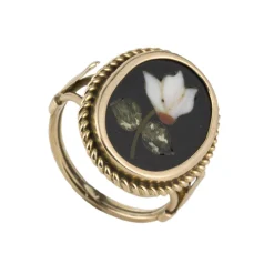 ANILLOS / SORTIJAS Sortija antigua oro amarillo y esmalte. Talla nº: 8