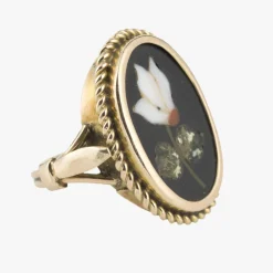 ANILLOS / SORTIJAS Sortija antigua oro amarillo y esmalte. Talla nº: 8