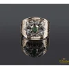 ANILLOS / SORTIJAS Sortija antigua oro amarillo esmeralda y diamantes talla antigua. Talla nº22