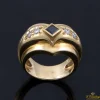 ANILLOS / SORTIJAS Sortija antigua oro amarillo zafiro y diamantes talla antigua
