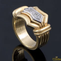 ANILLOS / SORTIJAS Sortija antigua oro amarillo y diamantes talla antigua