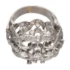 ANILLOS / SORTIJAS Sortija antigua en oro blanco y brillantes. Talla 10.
