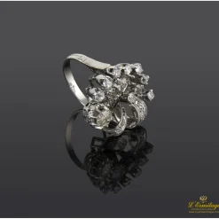 ANILLOS / SORTIJAS Sortija antigua oro blanco y diamantes naturales