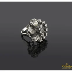 ANILLOS / SORTIJAS Sortija antigua oro blanco y diamantes naturales