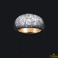 ANILLOS / SORTIJAS Sortija antigua oro blanco con cuajado de diamantes