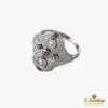 ANILLOS / SORTIJAS Sortija art déco oro blanco diamantes y zafiros