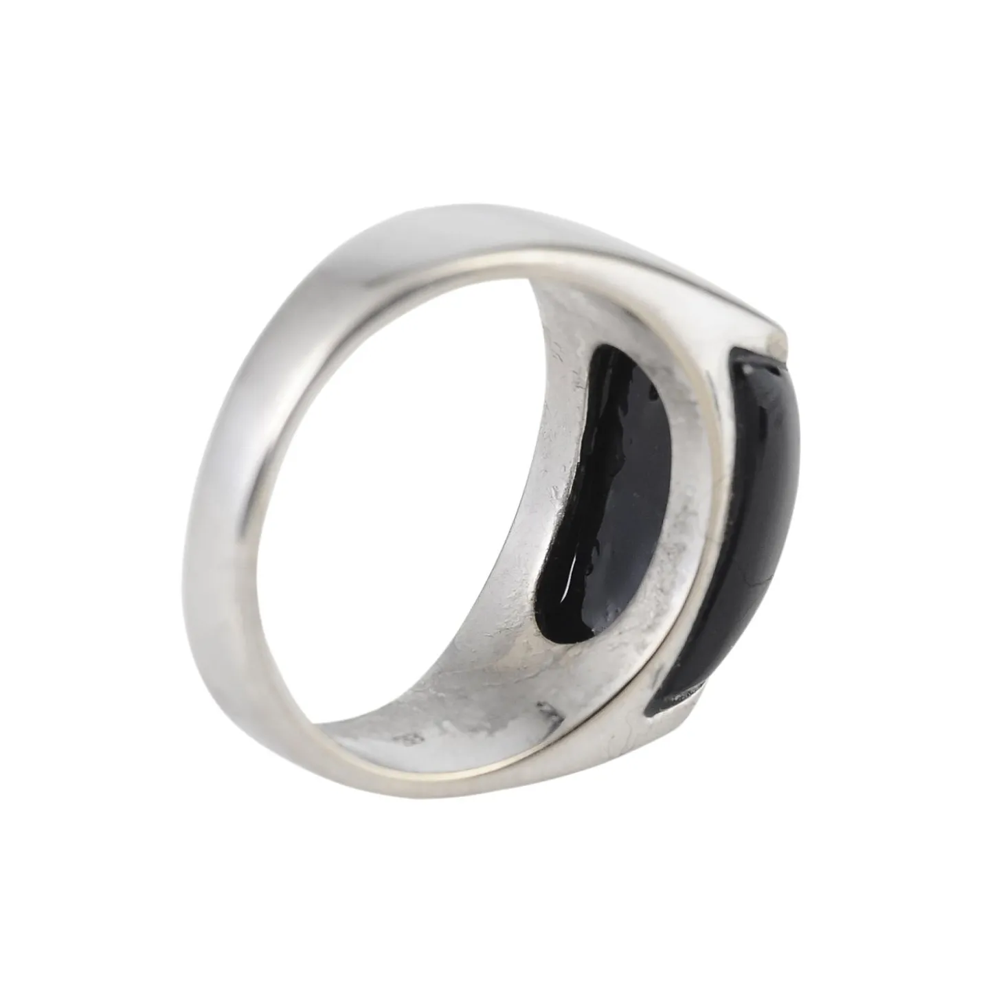 ANILLOS / SORTIJAS Sortija bulgari tronchetto en oro blanco y onix. Talla 14.