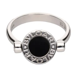 ANILLOS / SORTIJAS Sortija bulgari bulgari en oro blanco con onix y brillantes. Talla 53.